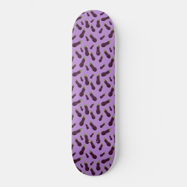 Cute random Eggplant pattern Throw Pillow iPad Pro Skateboard (Front)