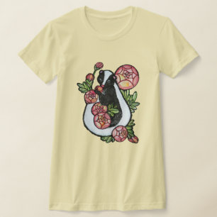 Cute Ranunculus Skunk Lovers Pink Flowers          T-Shirt