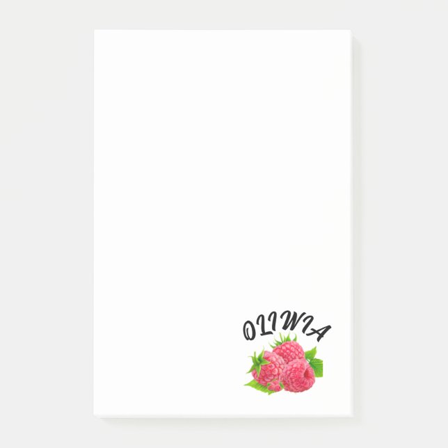 Cute raspberry Personalised notes (Front)