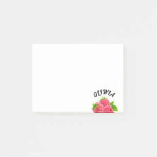 Cute raspberry Personalised Post-it notes