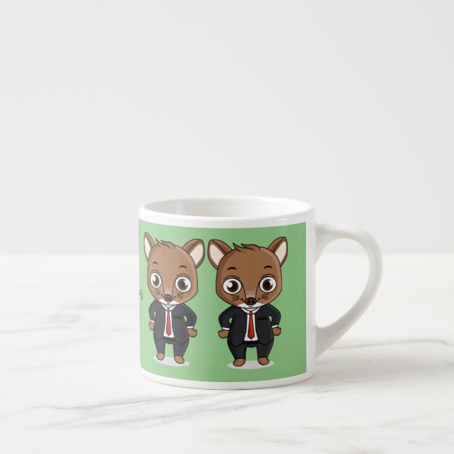 Cute rat cartoon illustration espresso cup (Right)