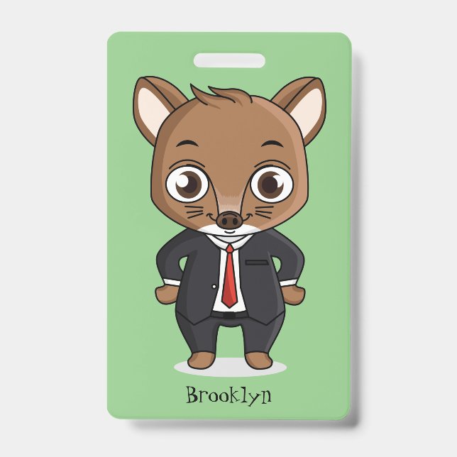 Cute rat cartoon illustration ID badge (Front)