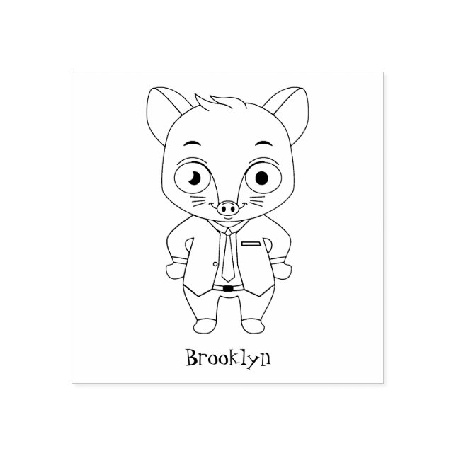 Cute rat cartoon illustration rubber stamp (Imprint)
