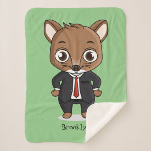 Cute rat cartoon illustration sherpa blanket