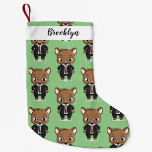 Cute rat cartoon illustration small christmas stocking