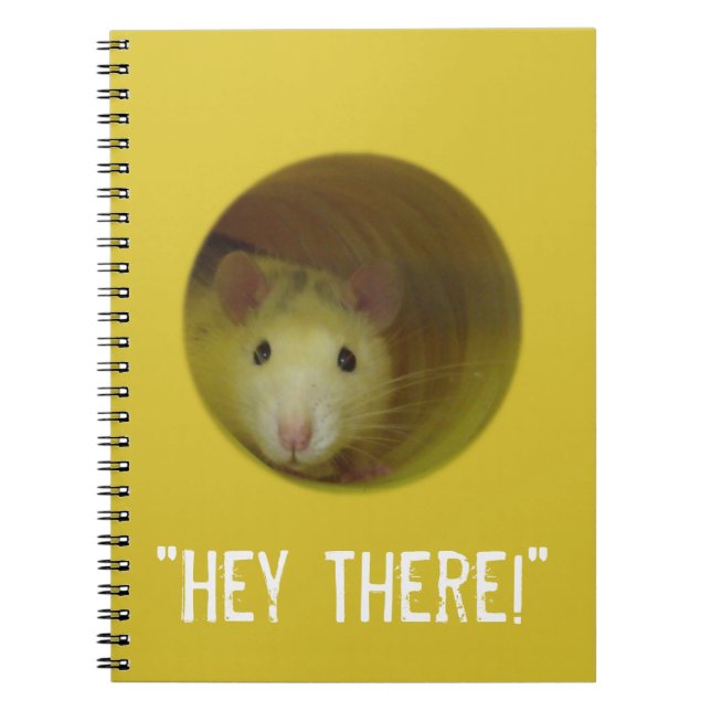 Cute Rat in a Hole Funny Animal Spiral Notebook (Front)
