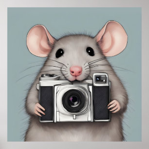 Cute Rat Photographer Poster