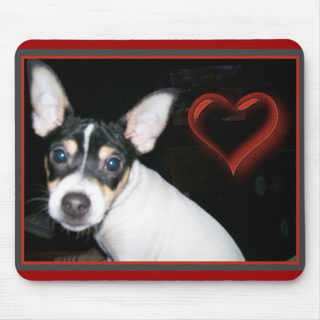 Cute Rattie with Heart Mouse Pad (Front)