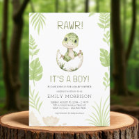 Cute Rawr It's a Boy Dinosaur Baby Boy Shower