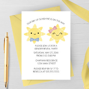 Cute Ray of Sunshine Gender Reveal Party  Invitation