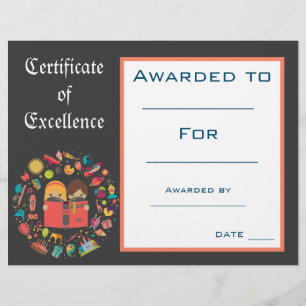 Cute Reading Award certificate Teacher supplies
