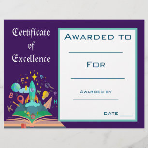 Cute Reading Award certificate Teacher supplies
