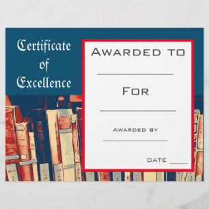 Cute Reading Award certificate Teacher supplies