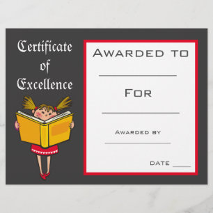 Cute Reading Award certificate Teacher supplies