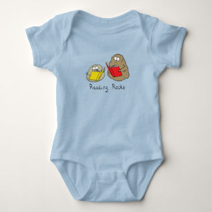 Cute Reading Books Library Kids Cartoon Baby Bodysuit