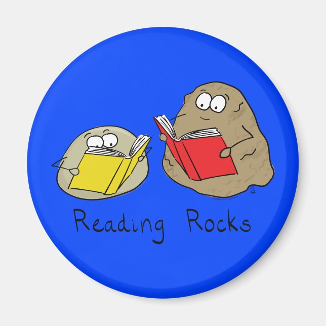 Cute Reading Books Library Kids Cartoon Magnet (Front)