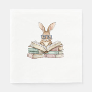 Cute Reading Bunny Glasses Books Bookworm Reader T Napkin