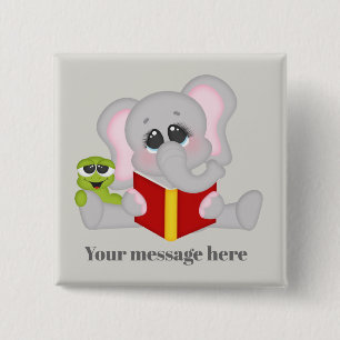 Cute reading elephant add message button
