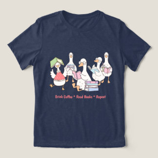Cute Reading Geese T-Shirt • Book Lover Tee