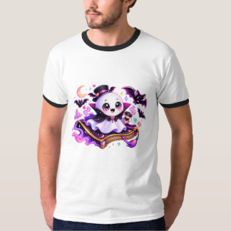 Cute Reading Ghost Halloween T-Shirt
