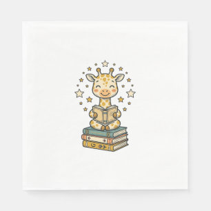 Cute Reading Giraffe Book Lover Vintage Shirt Desi Napkin