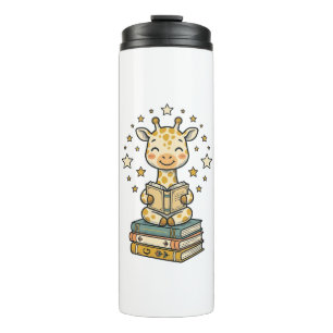 Cute Reading Giraffe Book Lover Vintage Shirt Desi Thermal Tumbler