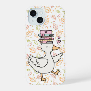 Cute Reading Goose Phone Case Soft Mood Book Lover