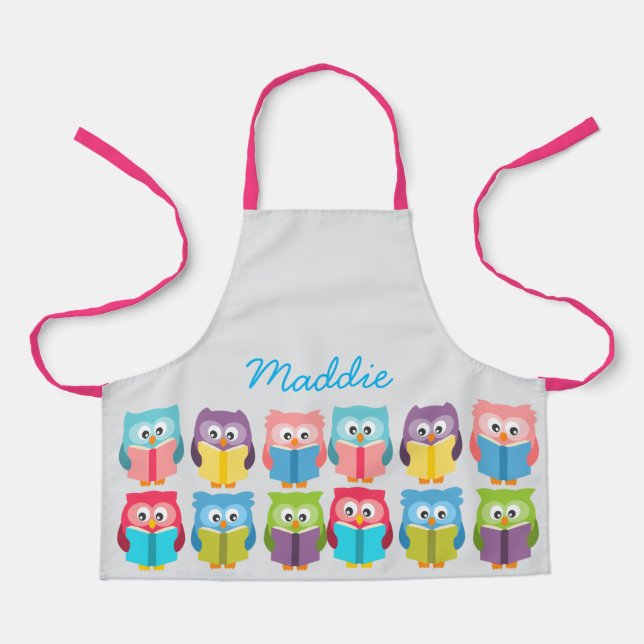 Cute reading owls apron (Front)