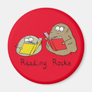 Cute Reading Rocks Librarian Book Lovers Magnet