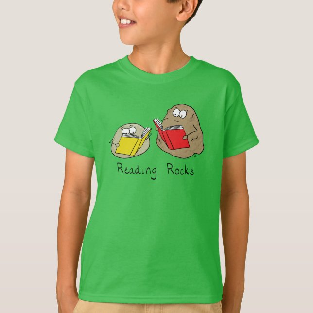 Cute Reading Rocks Librarian Book Lovers T-Shirt (Front)