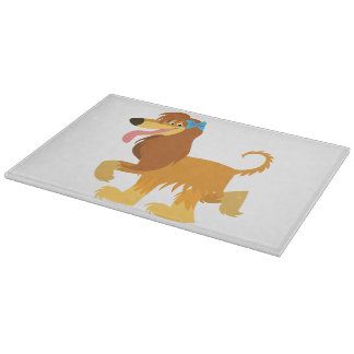 Cute Ready Cartoon Afghan Hound Cutting Board