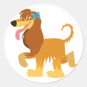 Cute Ready Cartoon Afghan Hound Sticker