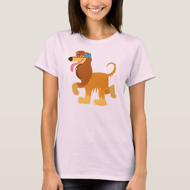 Cute Ready Cartoon Afghan Hound Women T-Shirt (Front)