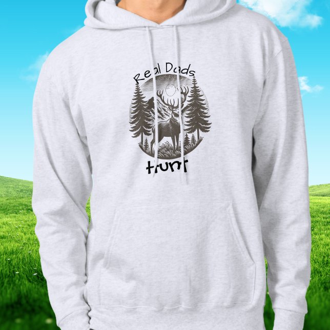  Cute Real Dads Hunt Personalize Hoodie (Customize, edit wording)