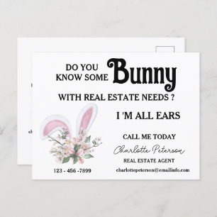 Cute Real Estate Easter or Spring Prospecting Holiday Postcard