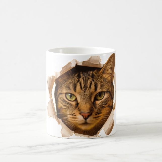 Cute Realistic Cat Face Coffee Mug Cosy Pet Lover  (Center)