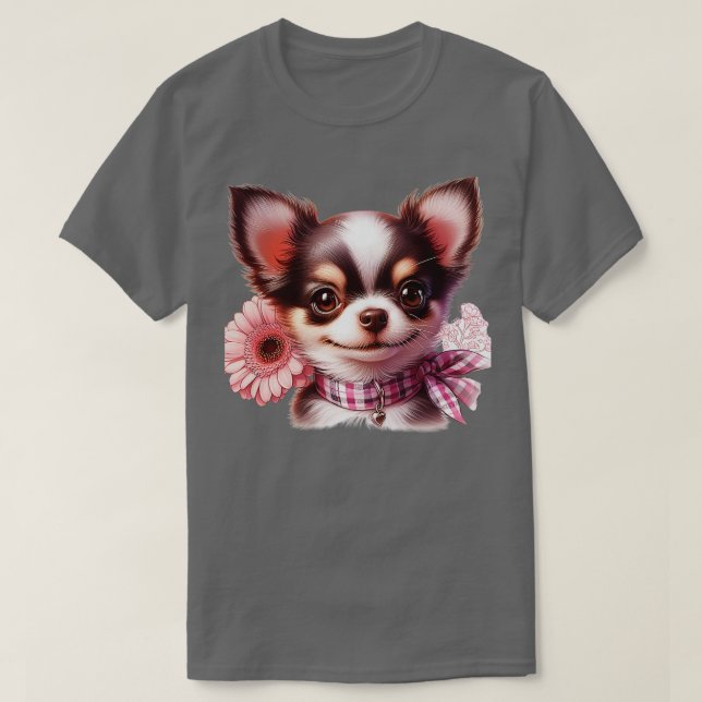 Cute Realistic Chihuahua Sketch 1 T-Shirt (Design Front)