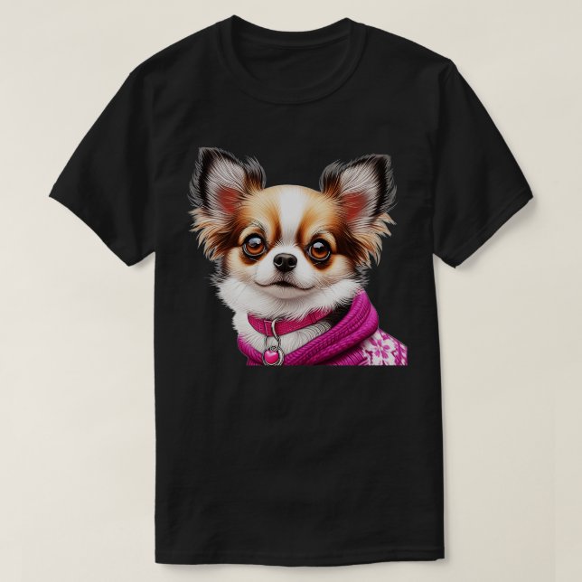 Cute Realistic Chihuahua Sketch 3 T-Shirt (Design Front)