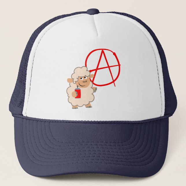 Cute Rebellious Cartoon Sheep Hat (Front)