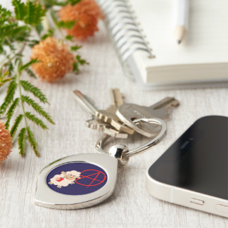 Cute Rebellious Cartoon Sheep Metal Keychain