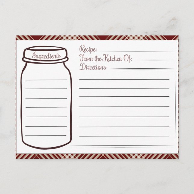 cute recipe from kitchen  postcard (Front)