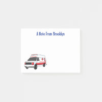 Cute red ambulance van cartoon