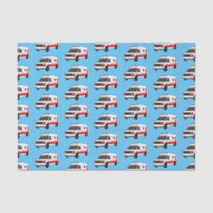 Cute red ambulance van cartoon  tissue paper