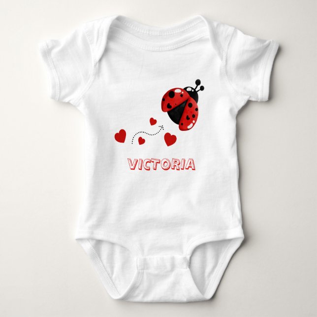 Cute Red and Black Ladybug/Ladybird Bodysuit (Front)