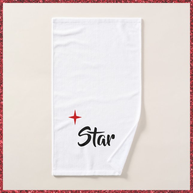 Cute Red and Black Star for Divas Hand Towel (Creator Uploaded)