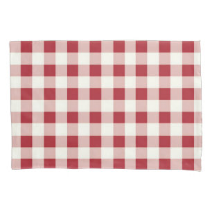 Cute Red and Cream Gingham Pillowcase