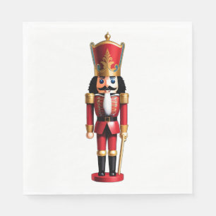 Cute red and gold nutcracker napkin