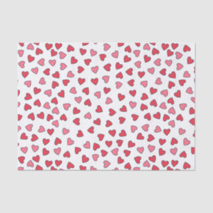 Cute Red and Pink Little Hearts Pattern Tissue Paper