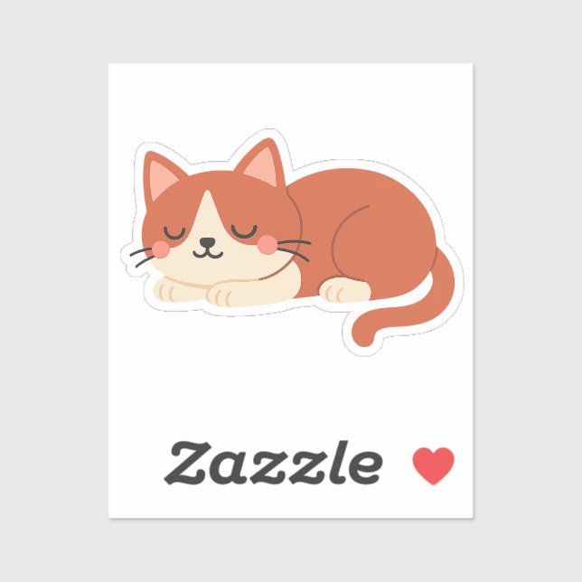 Cute Red and White Cat – Sleeping Kitty (Sheet)