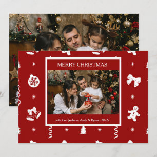 Cute Red and White Christmas Holiday Card